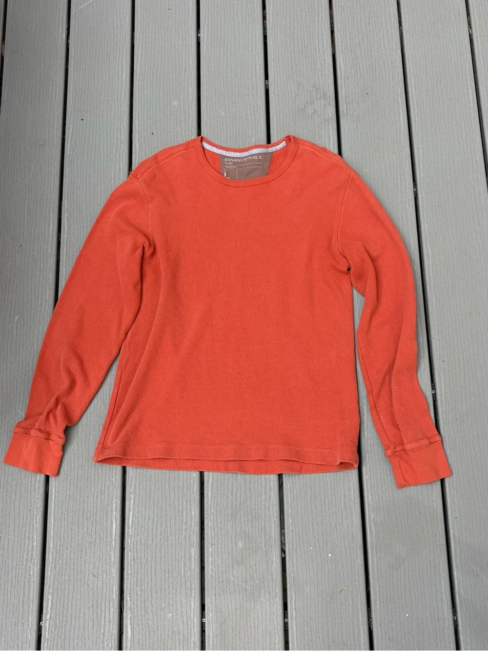 Banana Republic Kids Long-Sleeve Crewneck in Coral Orange